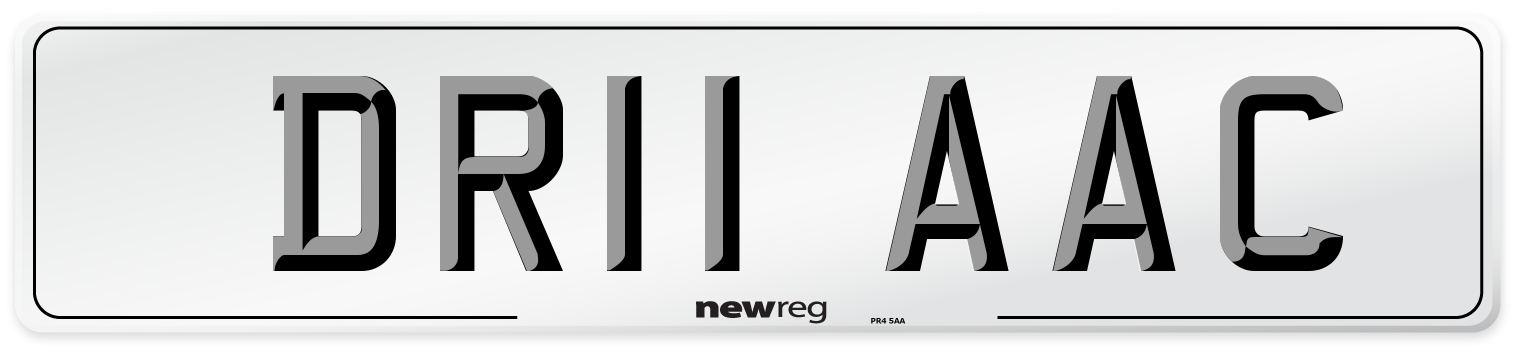 DR11 AAC Number Plate from New Reg